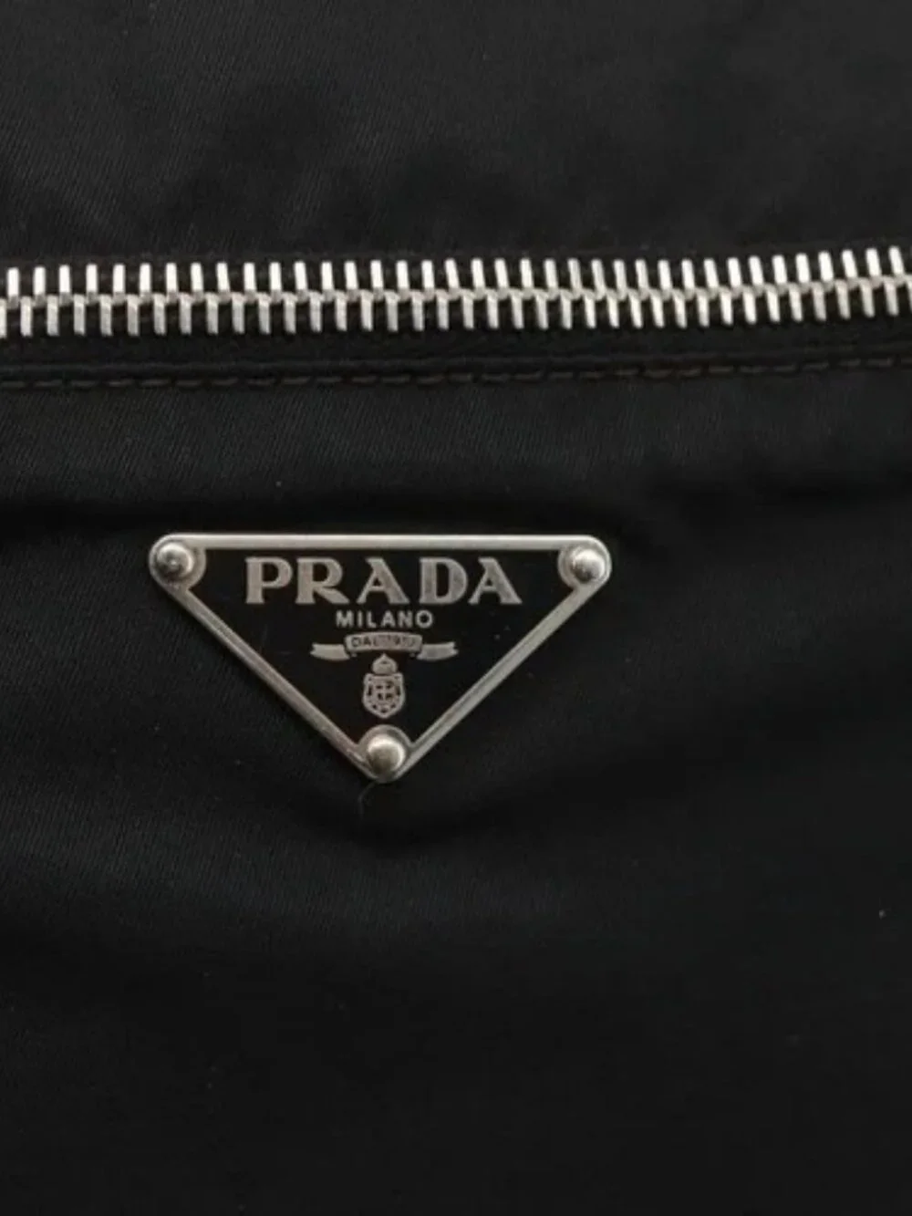 PRADA Shoulder Bag Nylon Black Silver Auth 165034 - Picture 9 of 16